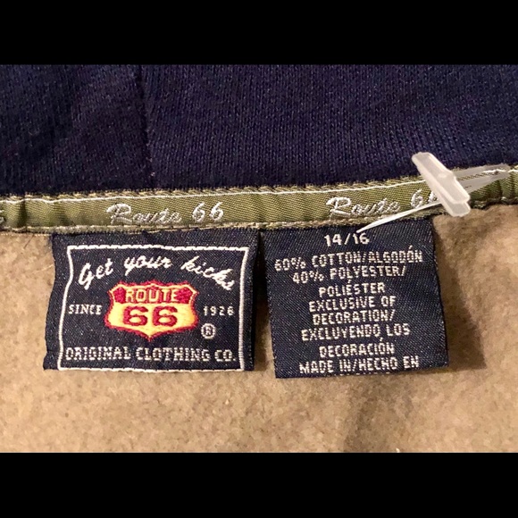 Route 66 | Tan / Pink / Navy | Girls Zip-up Hoodie - Picture 4 of 12